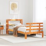 vidaXL Cadre de lit avec tête de lit sans matelas cire marron 90x190cm
