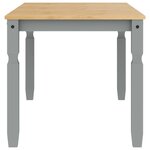vidaXL Table à manger Corona gris 160x80x75 cm bois massif de pin
