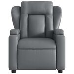 vidaXL Fauteuil inclinable électrique Gris Similicuir