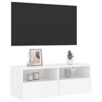 vidaXL Meuble TV mural blanc 80x30x30 cm bois d'ingénierie