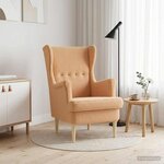 vidaXL Fauteuil Beige Bouclé