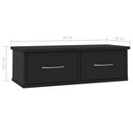 vidaXL Étagère murale avec tiroirs noir 60x26x18 5cm Bois d'ingénierie