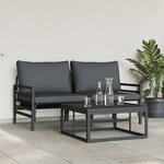 vidaXL Ensemble de canapé de jardin 3 Pièces Anthracite Acier