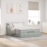 vidaXL Cadre de lit ottoman et matelas gris clair 140x190 velours