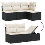 vidaXL Salon de jardin 6 Pièces avec coussins noir résine tressée