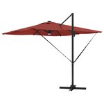vidaXL Parasol Roma Rouge 286 x 285 x 270 cm Aluminium et polyester