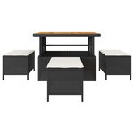 vidaXL Ensemble de salle à manger pour jardin Noir Poly rotin