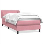 vidaXL Sommier à lattes de lit avec matelas rose 90x220 cm velours