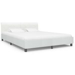 vidaXL Cadre de lit Blanc Similicuir 160x200 cm