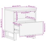 vidaXL Table de chevet - 40 x 33 x 46 cm  en bois de mangue massif