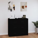 vidaXL Buffet Noir 80x33x70 cm Bois d'ingénierie