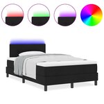 vidaXL Lit box spring avec matelas & LED noir 120x190 cm en tissu