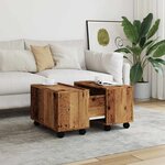 vidaXL Table basse vieux bois 60x60x38 cm bois d'ingénierie
