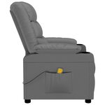 vidaXL Fauteuil de massage Gris Similicuir