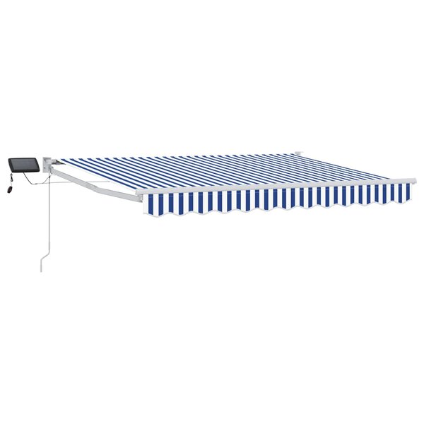 vidaXL Store rétractable manuel avec LEDs Bleu et Blanc 3 5 x 2 m