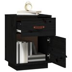 vidaXL Tables de chevet 2 Pièces Noir 40x34x55 cm Bois de pin massif