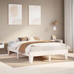 vidaXL Cadre de lit sans matelas blanc 140x200 cm bois de pin massif