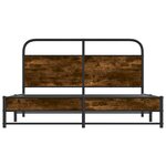 vidaXL Cadre de lit sans matelas 150x200 cm chêne fumé bois ingénierie