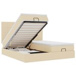 VidaXL Cadre de lit ottoman avec matelas crème 160x200 cm tissu