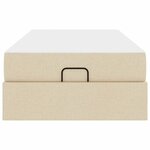 vidaXL Cadre de lit avec matelas avec matelas 2 Pièces Crème tissu