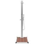 vidaXL Douche d'extérieur avec receveur de douche WPC Acier inoxydable