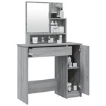 vidaXL Coiffeuse avec miroir Sonoma gris 86 5x35x136 cm