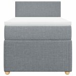 vidaXL Sommier à lattes de lit et matelas Gris clair 90x190 cm Tissu