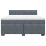 vidaXL Sommier à lattes de lit et matelas Gris foncé 180x200cm Velours