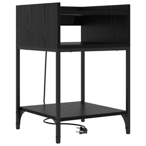 vidaXL Table de chevet Chêne noir 40 x 40 x 61 cm Bois d'ingénierie