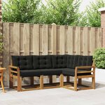 vidaXL Ensemble de canapés d'extérieur 4 pc Naturel et Noir