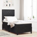 Lit-box avec matelas et LED noir 90x200 cm en velours