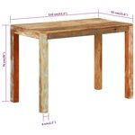 vidaXL Table de salle à manger 110x55x76cm Bois massif de récupération
