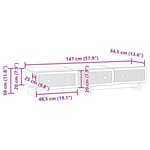 vidaXL Meuble TV Blanc brillant 147 x 34 5 x 30 cm Bois d'ingénierie