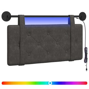 vidaXL Tête de lit suspendue Noir PU antique
