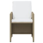 vidaXL Ensemble à dîner de jardin coussins 17 Pièces Résine tressée Beige