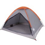 vidaXL Tente de camping à dôme 4 personnes gris et orange imperméable