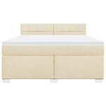 vidaXL Sommier à lattes de lit avec matelas Crème 180x200 cm Tissu