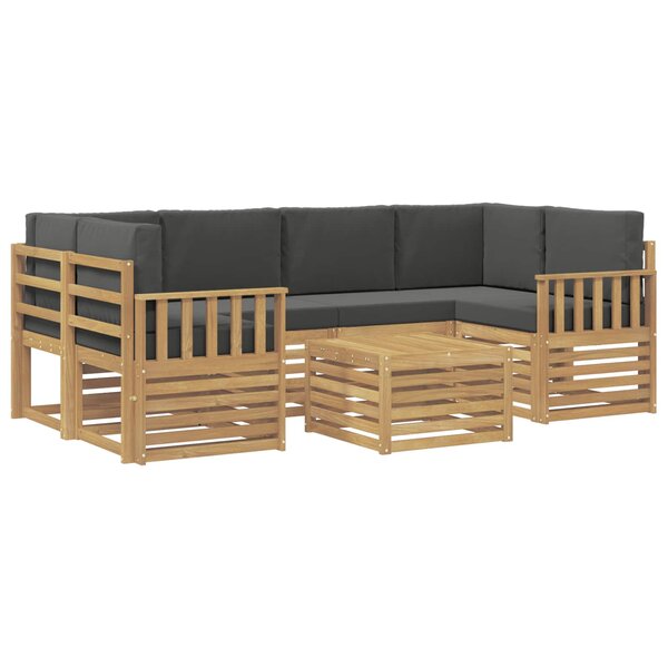 vidaXL Ensemble de canapés d'extérieur 7 pc Blanc et anthracite