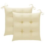 vidaXL Chaises pliables d'extérieur lot de 2 et coussins Bois d'acacia