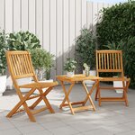 vidaXL Ensemble à manger de jardin pliable 3 Pièces bois d'acacia massif