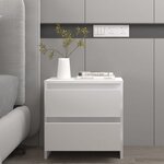 vidaXL Tables de chevet 2 Pièces blanc 45x34 5x44 5 cm bois d’ingénierie