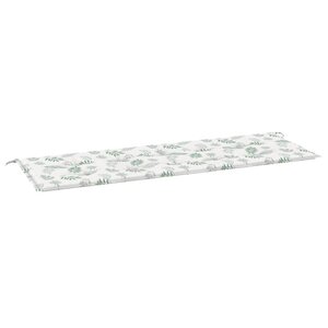 vidaXL Coussin de banc de jardin motif de feuilles 150x50x3 cm