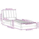 vidaXL Cadre de lit sans matelas gris foncé 80x200 cm tissu