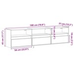 vidaXL Meuble TV mural avec LED chêne sonoma 180x31x45 cm