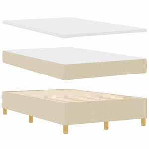 vidaXL Lit à ressorts avec matelas Crème 120 x 190 cm tissu