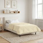 vidaXL Duvet d'hiver Crème 155 x 200 cm Microfibre et polaire Teddy