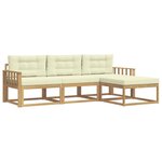 vidaXL Ensemble de canapés d'extérieur 4 Pièces Blanc et crème Polyester