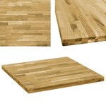 vidaXL Dessus de table Bois de chêne massif Carré 44 mm 80x80 cm