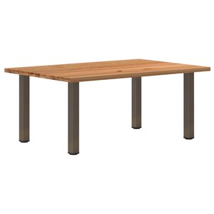 vidaXL Table à manger marron clair bois de chêne massif rectangulaire
