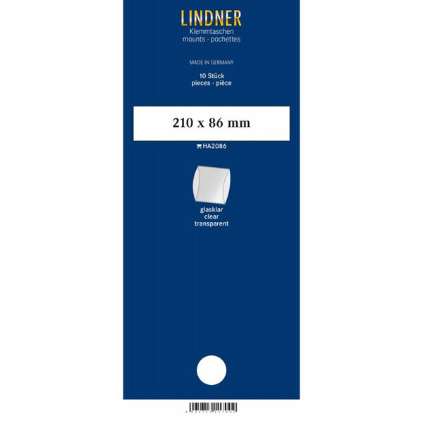 Bandes double soudure 210 x 86 mm pour timbres-poste. Fond - Transparent